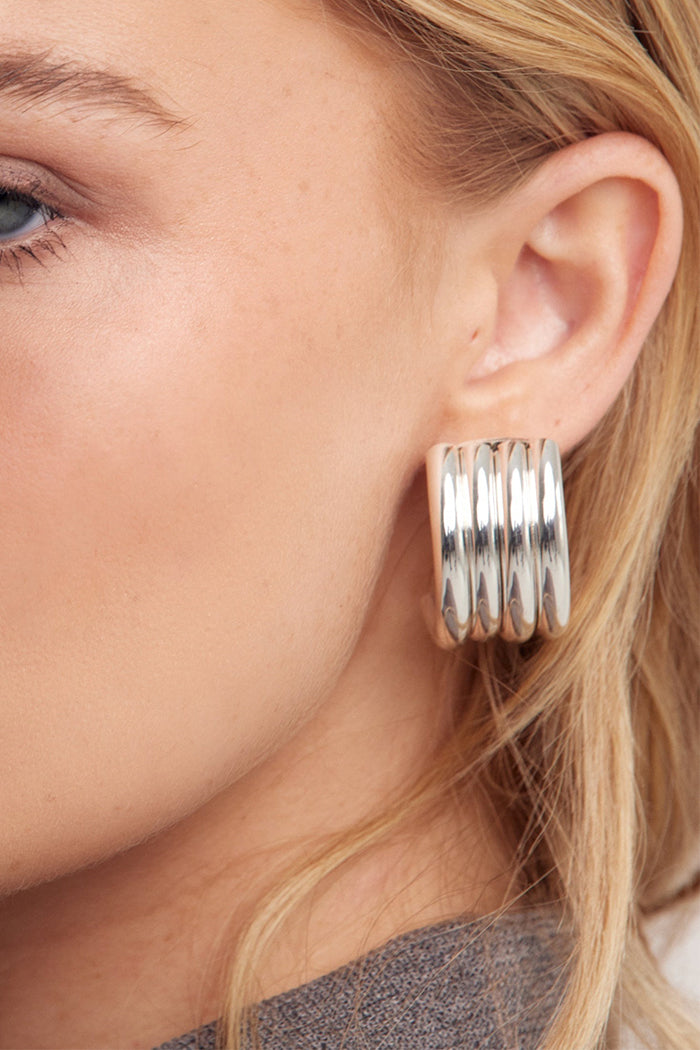 Heaven Mayhem Aria earring lined silver PIPE AND ROW Seattle