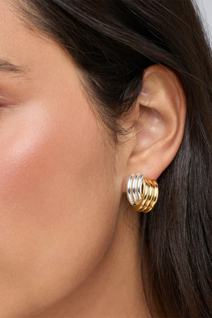 Heaven Mayhem petite Clove Earrings mixed gold silver | Pipe and Row