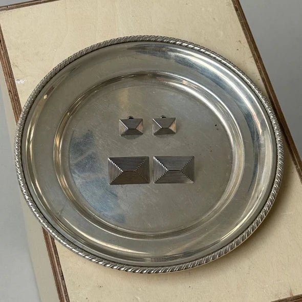 Heaven Mayhem Celeste Earrings rectangular silver | Pipe and Row Seattle boutique 