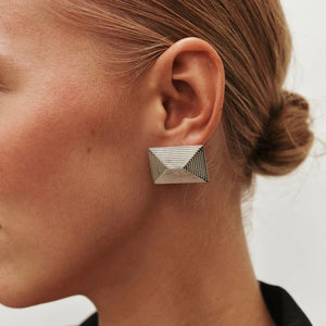 Heaven Mayhem Celeste Earrings rectangular silver | Pipe and Row Seattle