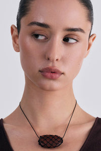Heaven Mayhem Julia black net necklace wood bead | Pipe and Row