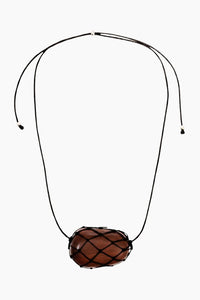 Heaven Mayhem Julia black net necklace wood bead | Pipe and Row