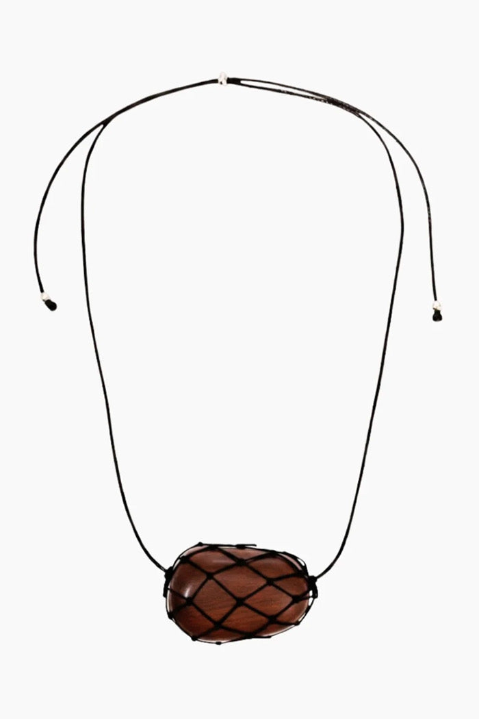 Heaven Mayhem Julia black net necklace wood bead | Pipe and Row