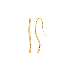 Heaven Mayhem Lenora drop sleek fluid Earrings gold | Pipe and Row Seattle jewelry