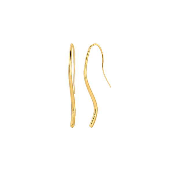 Heaven Mayhem Lenora drop sleek fluid Earrings gold | Pipe and Row Seattle jewelry