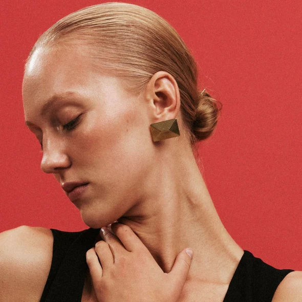 Heaven Mayhem art deco Celeste Earrings jewelry gold | Pipe and Row Seattle Shopping