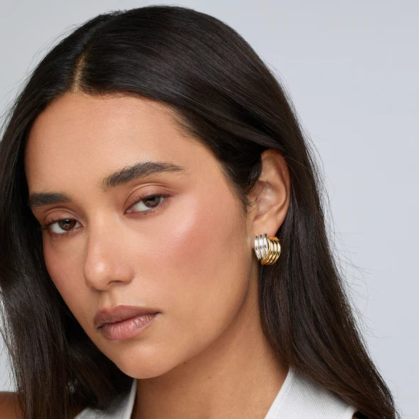 Heaven Mayhem petite Clove Earrings mixed gold silver | Pipe and Row