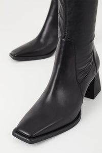 Vagabond Hedda mid-high boots heels square toe black leather | Pipe and Row
