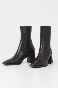 Vagabond Hedda mid-high boots heels square toe black leather | Pipe and Row