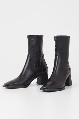 Vagabond Hedda mid-high boots heels square toe black leather | Pipe and Row