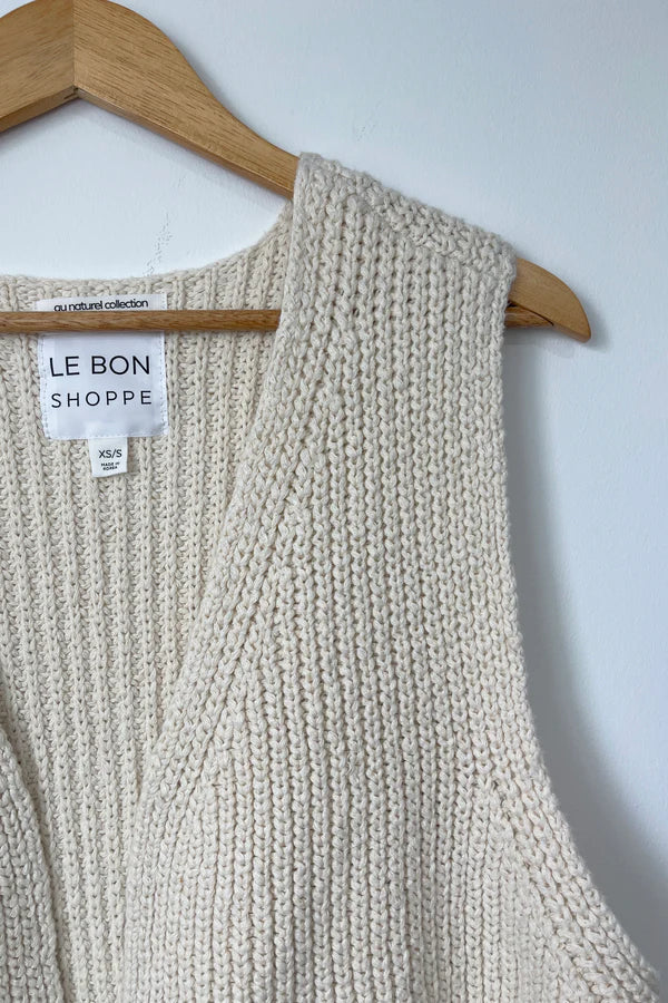 Le Bon Shoppe Granny cotton sweater vest naturel cream | Pipe and Row