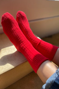 Le Bon Shoppe classic cashmere socks cherry red | Pipe and Row