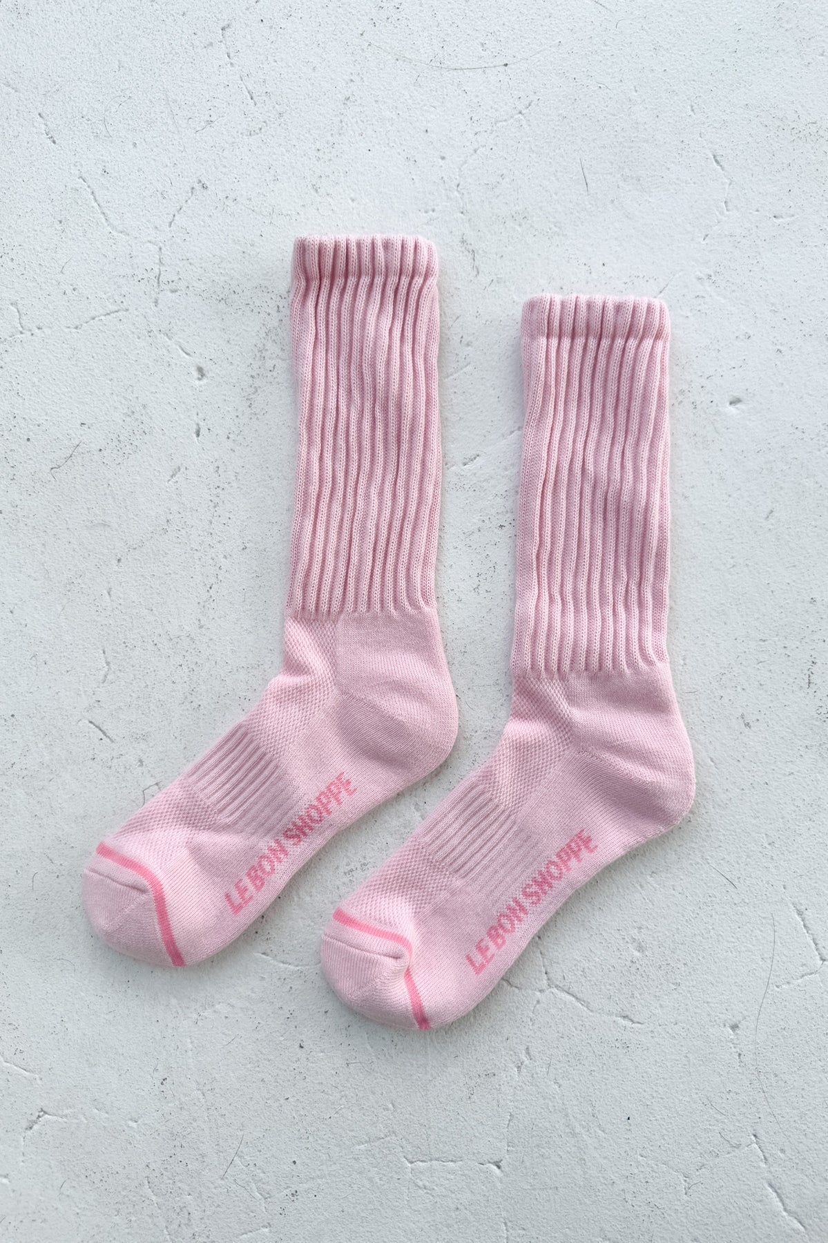 Le Bon Shoppe thick rib bubbly texture Ballet socks ballet pink PIPE AND ROW