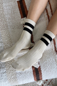 Le Bon Shoppe her varsity socks cream black stripes PIPE AND ROW