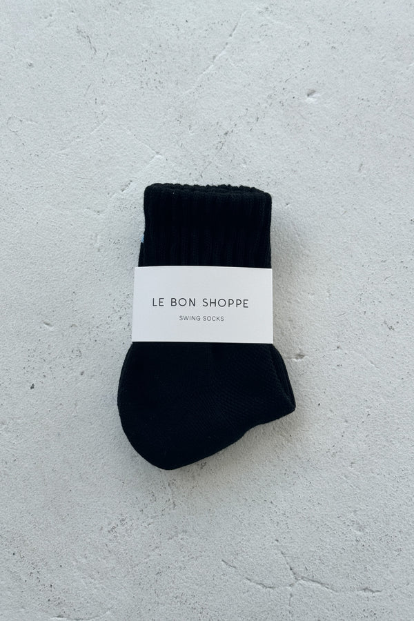 Le Bon Shoppe Swing socks black thicker ribbed leg bubble | Pipe and Row