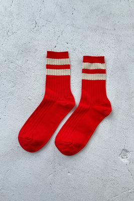 Le Bon Shoppe her varsity socks Desire red white stripes PIPE AND ROW