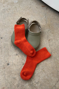 Le Bon Shoppe burnt orange terry comfy cozy terry cloth Cloud socks | Pipe and Row