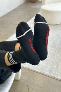 Le Bon Shoppe ribbed Girlfriend socks black | pipe and row boutique