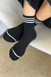 Le Bon Shoppe ribbed Girlfriend socks black | pipe and row boutique