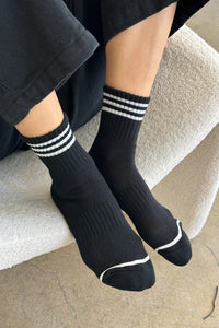 Le Bon Shoppe ribbed Girlfriend socks black | pipe and row boutique