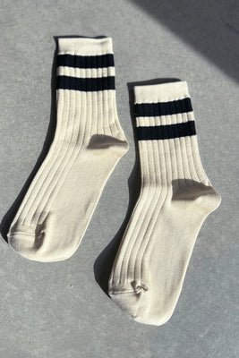 Le Bon Shoppe her varsity socks cream black stripes PIPE AND ROW