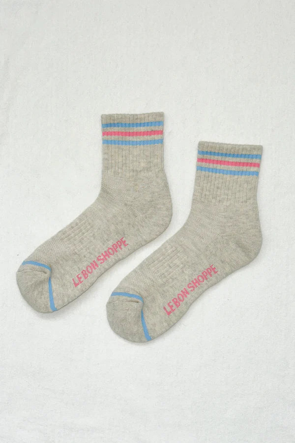 Le Bon Shoppe ribbed Girlfriend socks bright grey | pipe and row boutique
