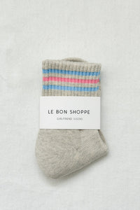 Le Bon Shoppe ribbed Girlfriend socks bright grey | pipe and row boutique