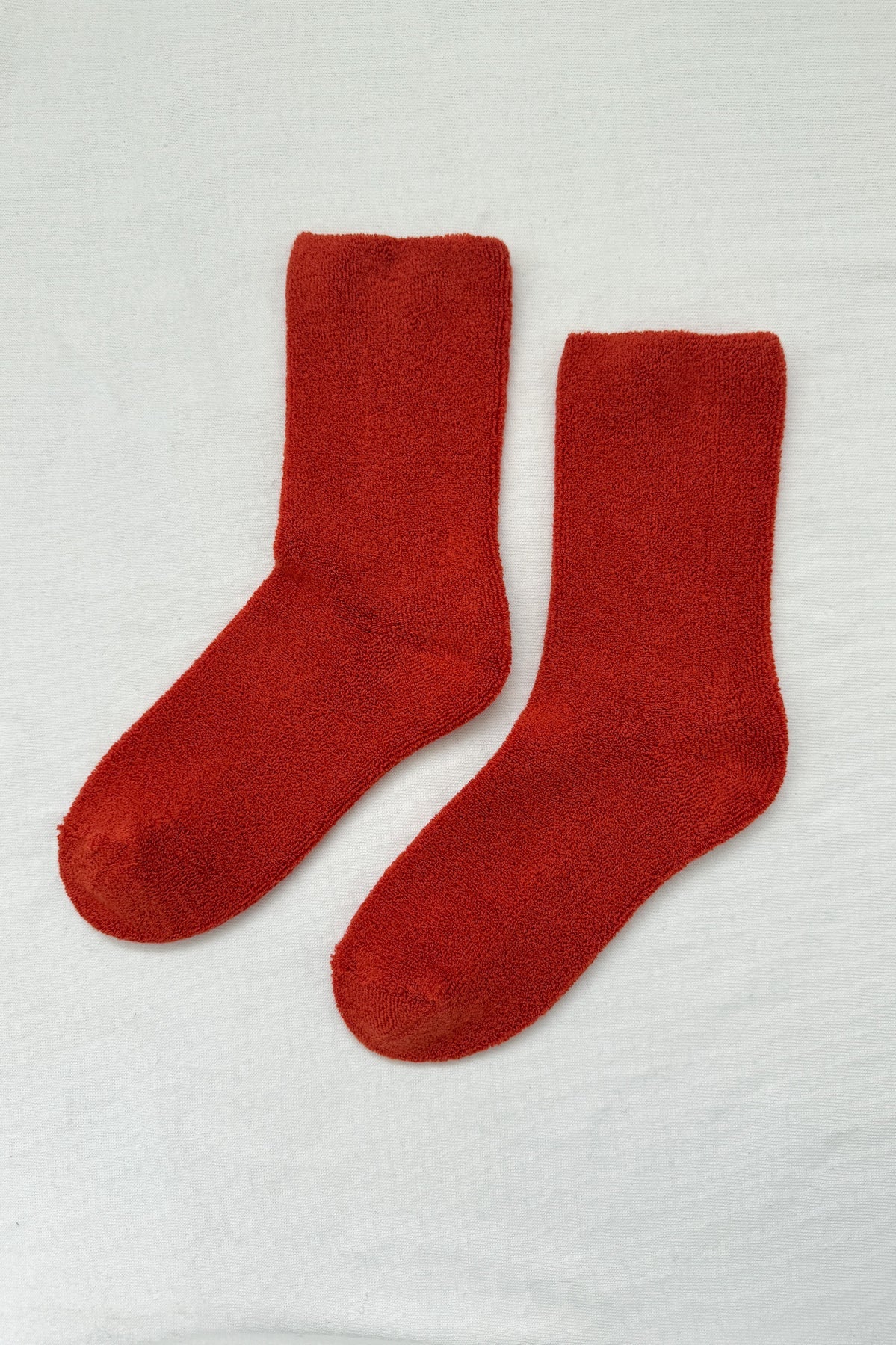 Le Bon Shoppe burnt orange terry comfy cozy terry cloth Cloud socks | Pipe and Row