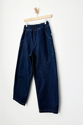 Le Bon shoppe elastic waist Arc pants raw blue denim | Pipe and Row