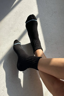 Le Bon Shoppe Swing socks black thicker ribbed leg bubble | Pipe and Row