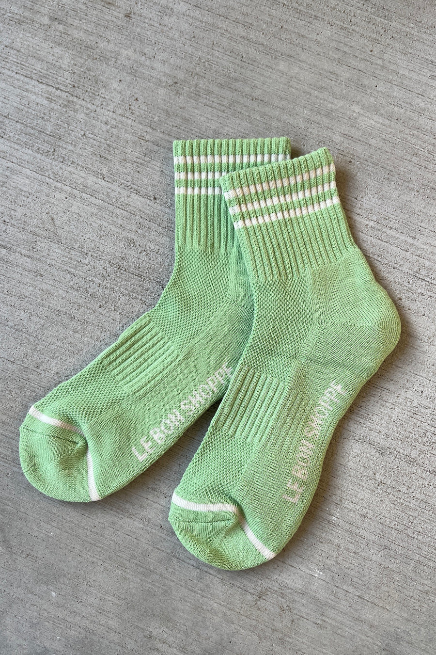 Le Bon Shoppe ribbed Girlfriend socks green leaf | pipe and row boutique