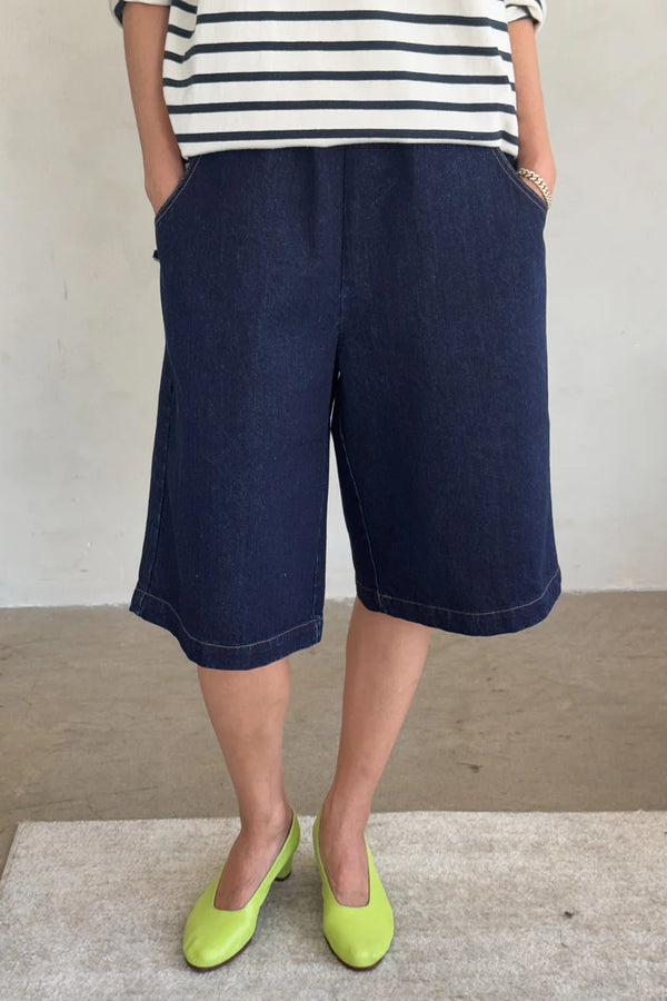 Le Bon shop Liam bermuda long loose shortsraw dark denim | Pipe