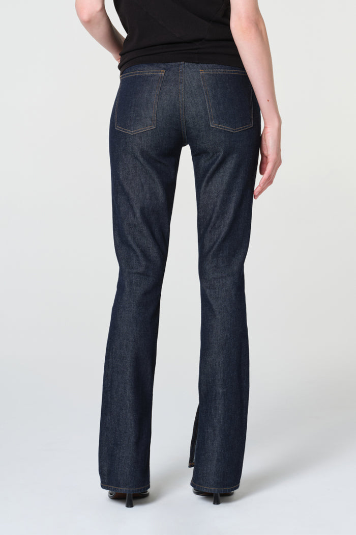 Agolde Ingram Split Skinny jean high-rise dark deep rinsed indigo denim | Pipe and row