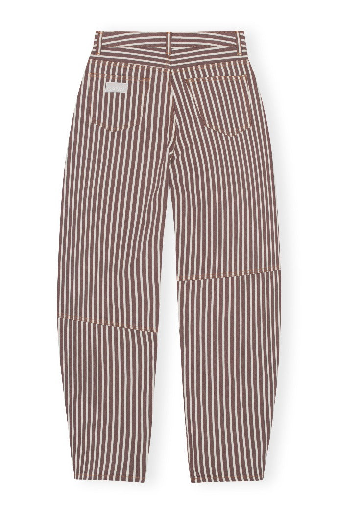 Ganni denim stary jeans rocky road brown cream stripe | Pipe and Row