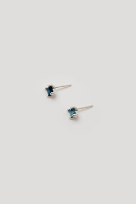 Wolf Circus Josie stud earrings with blue topaz silver | Pipe and row