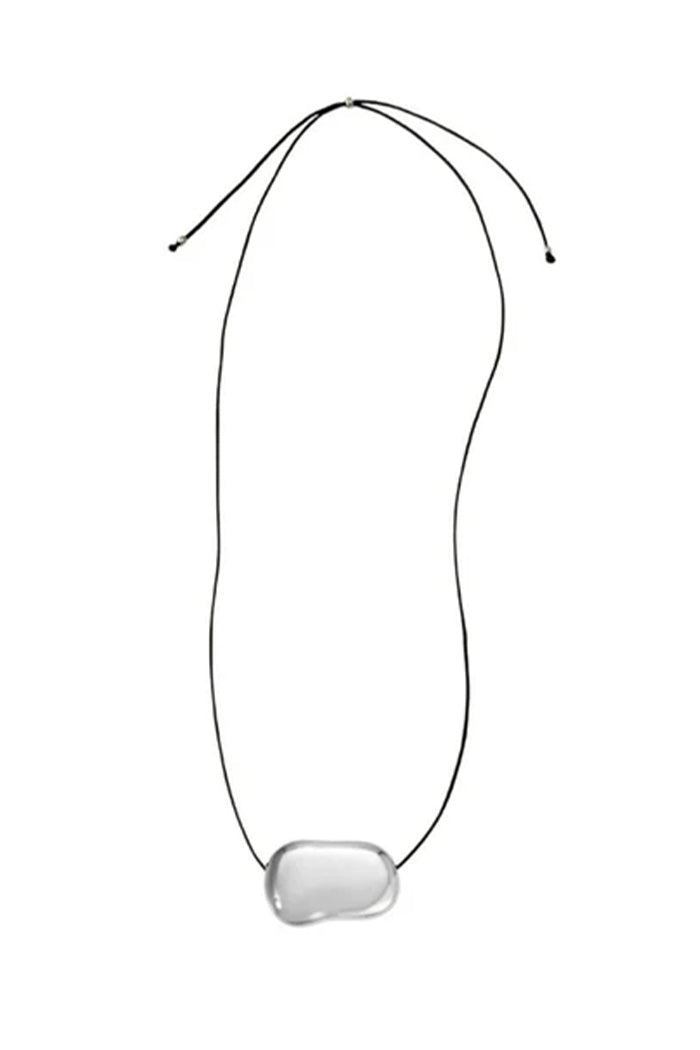 Heaven Mayhem Julia necklace long silver bead black cord | Pipe and Row