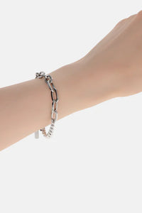 Justine Clenquet silver Hari half curb cable chain bracelet | Pipe and Row