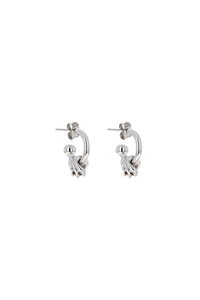 Justine Clenquet Alena hoops earrings silver three link chain PIPE AND ROW