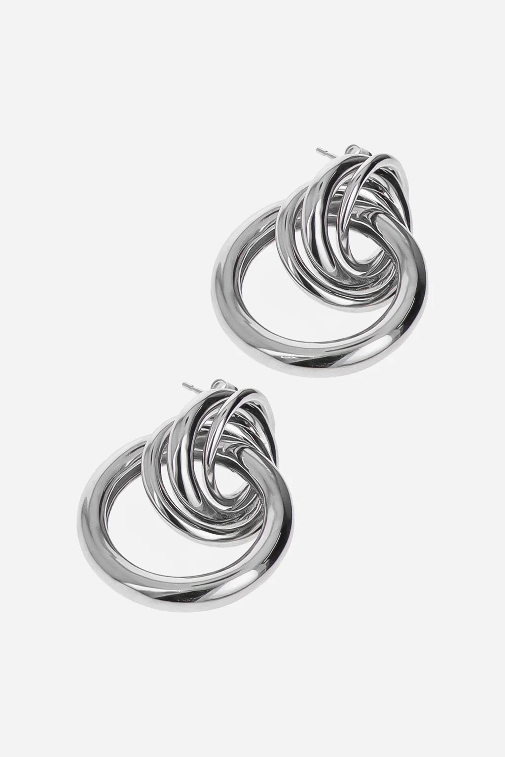 Justine Clenquet Cara XL multi big hoop earrings silver | Pipe and Row