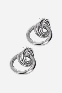 Justine Clenquet Cara XL multi big hoop earrings silver | Pipe and Row