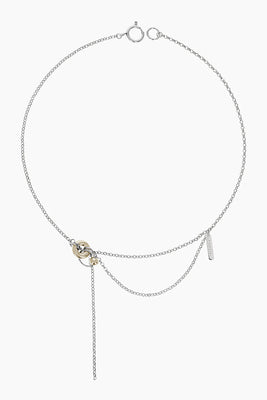 Justine Clenquet Kali intertwined silver-tone necklace with thin rolo chain Pipe and Row