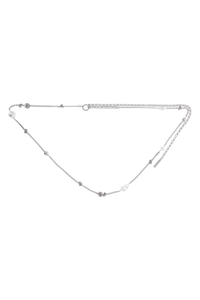 Justine Clenquet Liam belt crystal pearl chain silver | PIPE AND ROW Seattle
