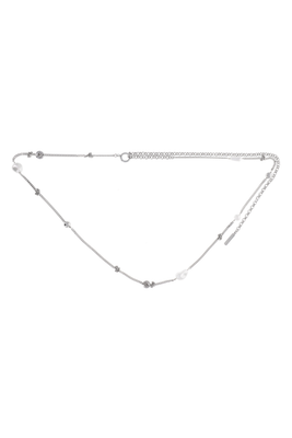 Justine Clenquet Liam belt crystal pearl chain silver | PIPE AND ROW Seattle
