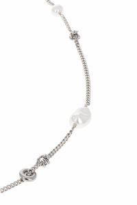 Justine Clenquet Liam belt crystal pearl chain silver | PIPE AND ROW Seattle
