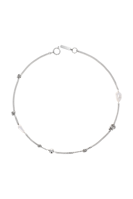 Justine Clenquet Liam necklace silver with pearl accents PIPE AND ROW