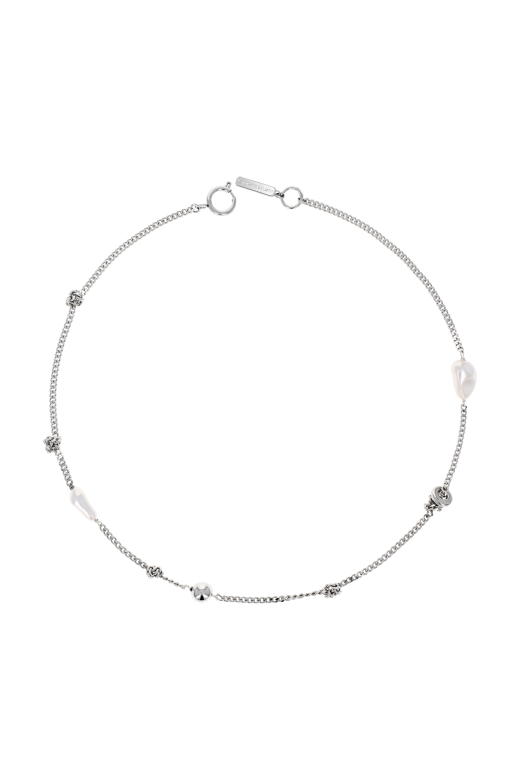 Justine Clenquet Liam necklace silver with pearl accents PIPE AND ROW