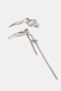 Justine Clenquet Lois hair clip set chain crystal hoop | Pipe and Row