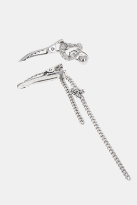 Justine Clenquet Lois hair clip set chain crystal hoop | Pipe and Row