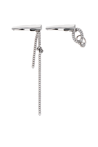 Justine Clenquet Lois hair clip set chain crystal hoop | Pipe and Row