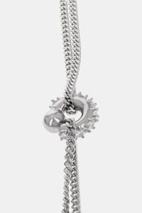 Justine Clenquet Moira silver-tone thin link chain crystal pendant necklace | pipe and row Seattle